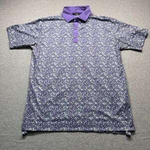 FootJoy Mens Purple Floral Golf Polo Shirt Size Medium Prairie Landing Golf Club